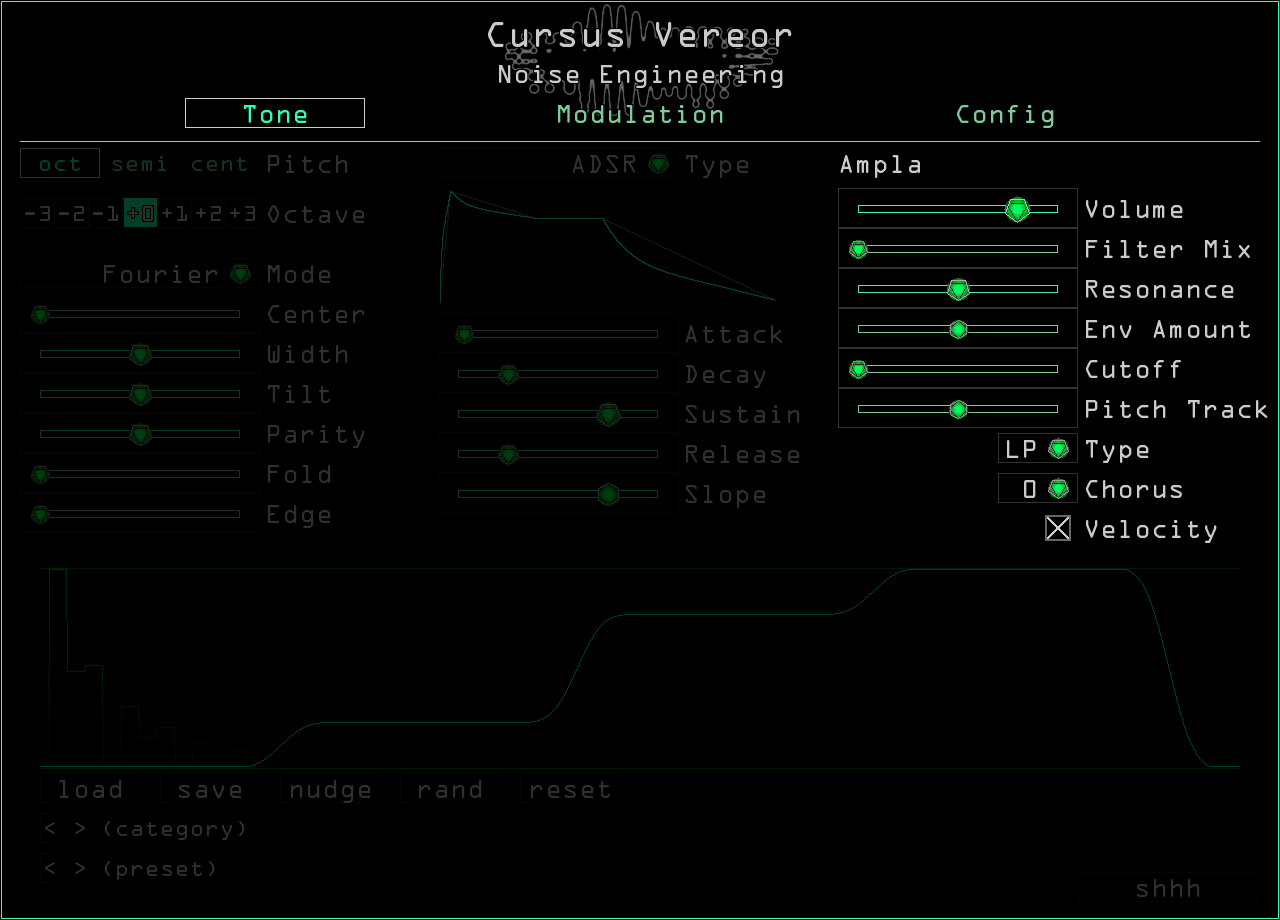 Cursus Vereor's filter controls highlighted