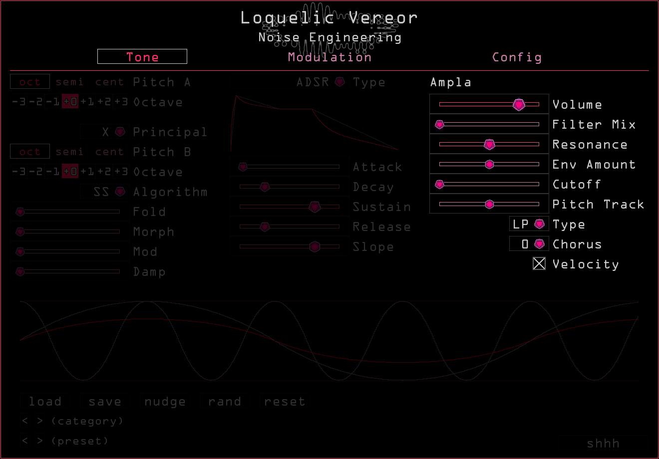 Loquelic Vereor's filter controls highlighted