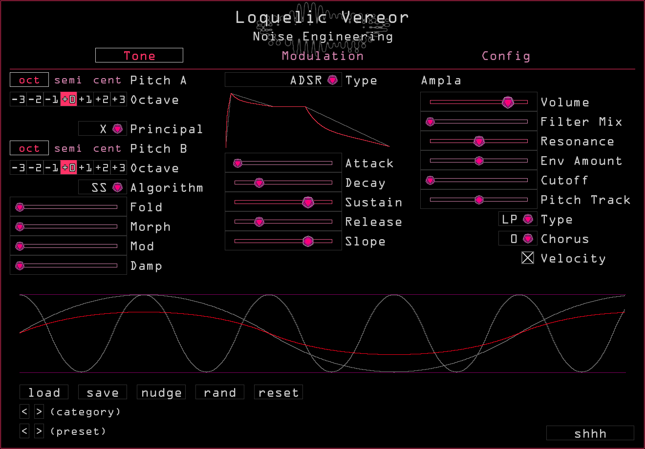 Loquelic Vereor's interface
