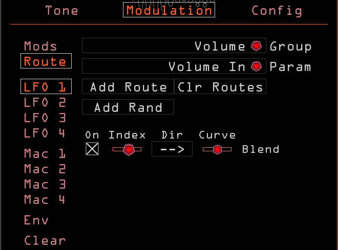 The modulated parameters column