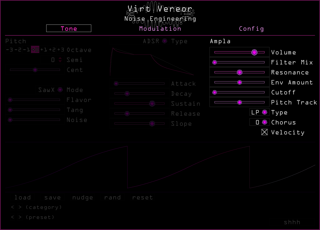 Virt Vereor's filter controls highlighted